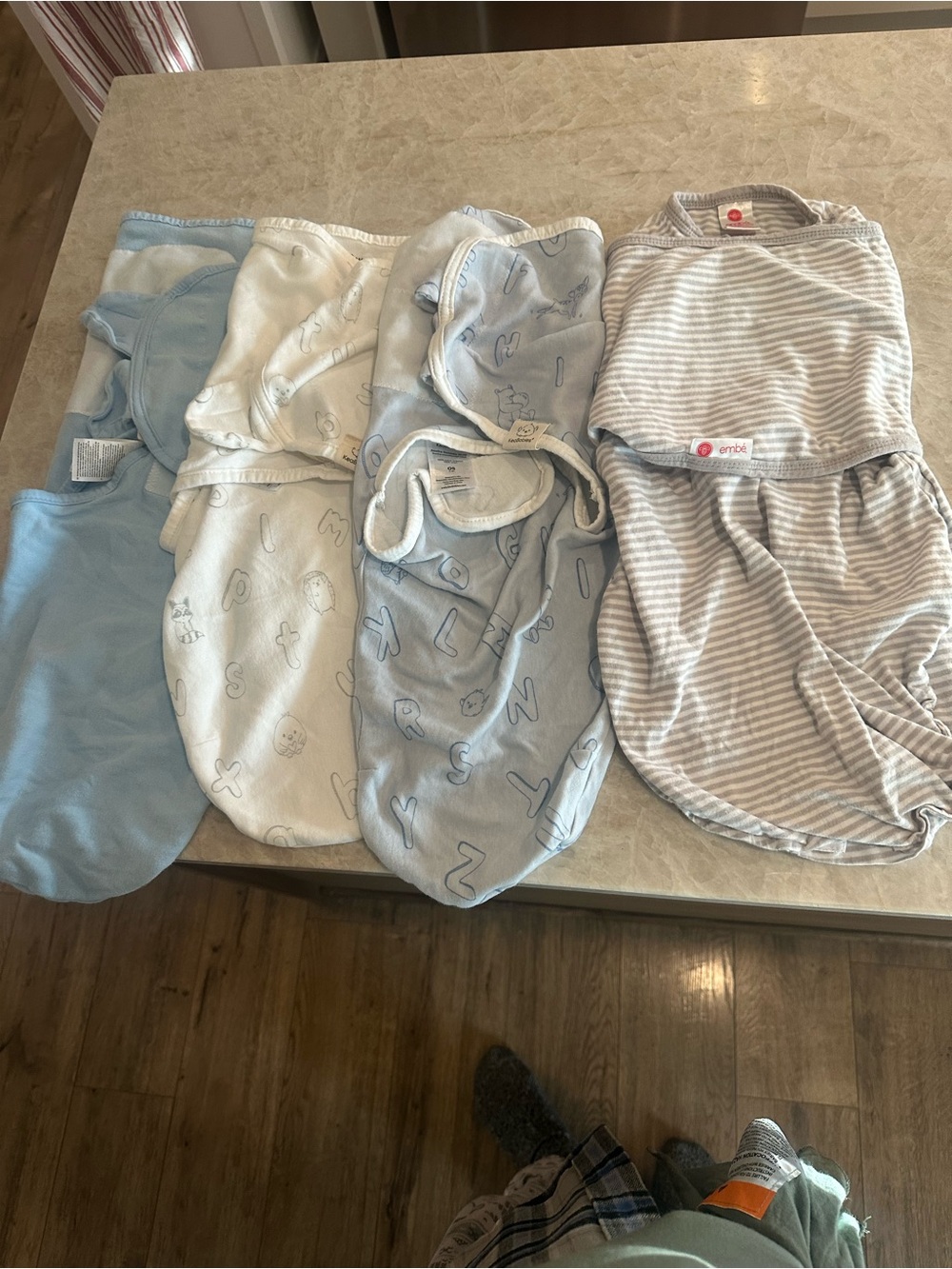 1 embe & 3 keababy swaddles